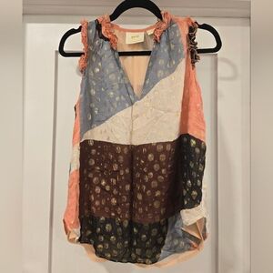 Maeve By Anthropologie Multicolor Polka Dot Blouse